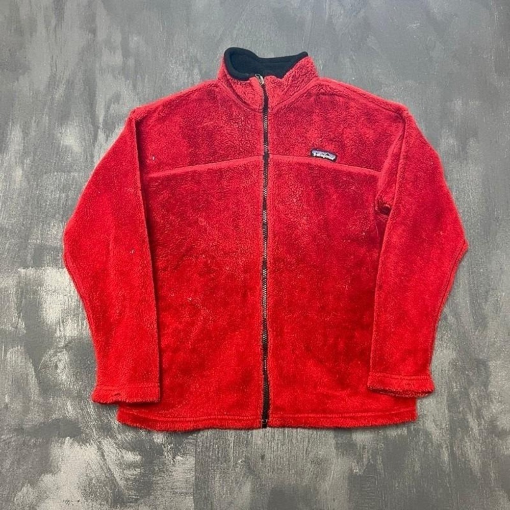Vintage Patagonia Fleece Zip Up Kids XL Red 1990s USA